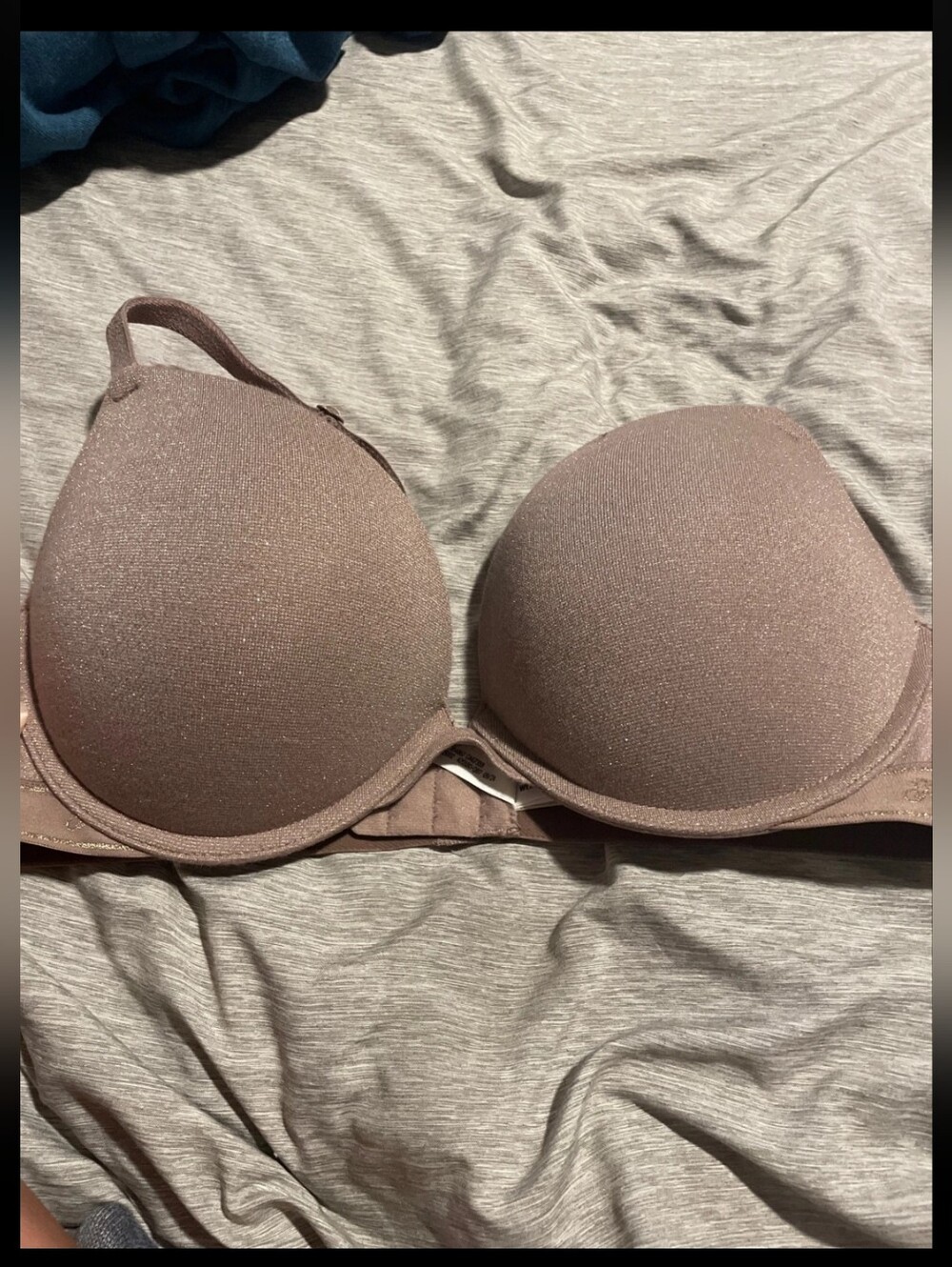 Pink Victoria's Secret Size 36C Shimmery Mauve Push-Up Bra